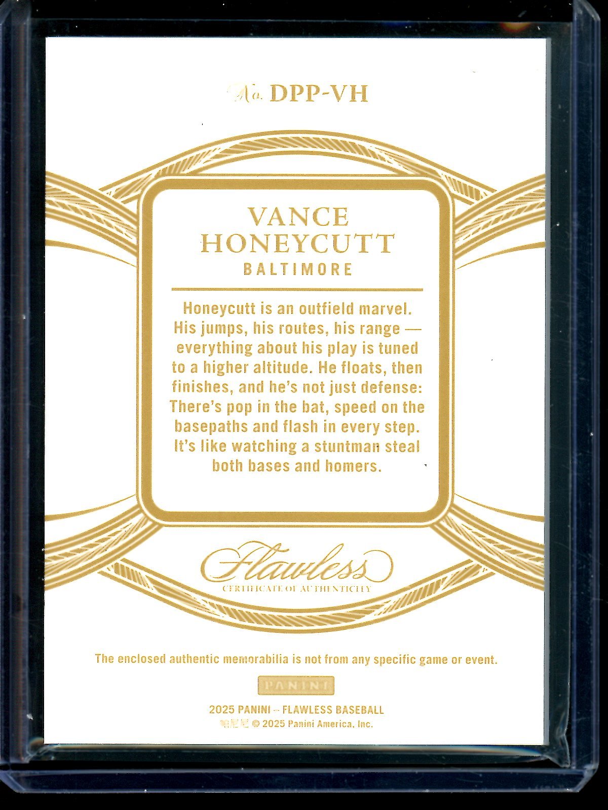 2025 Topps Flawless Vance Honeycutt Dual Relic Gold /10 Orioles - Trading Card Market
