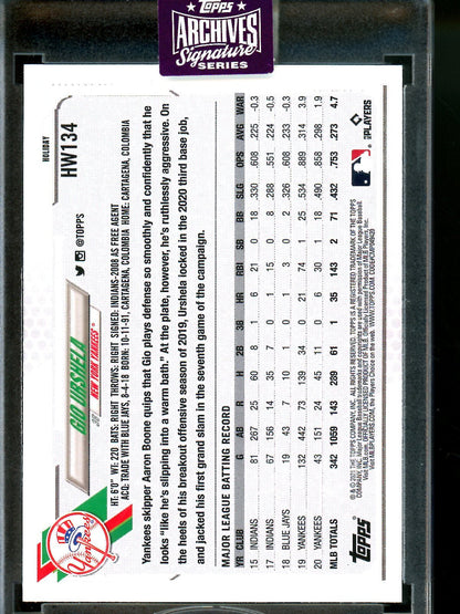 2025 Topps Archives Gio Urshella Sealed Autograph /5 Yankees - Trading Card Market