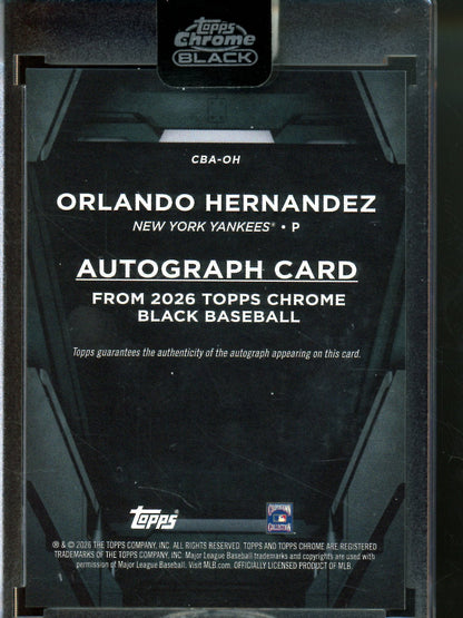 2026 Topps Black Orlando Hernandez Sealed Autograph Yankees - Trading Card Market