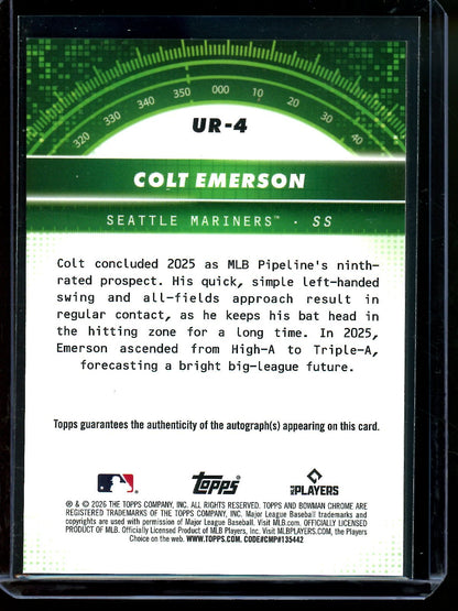 2026 Bowman Colt Emerson Under the Radar Autograph Refractor /150 Mariners - Trading Card Market