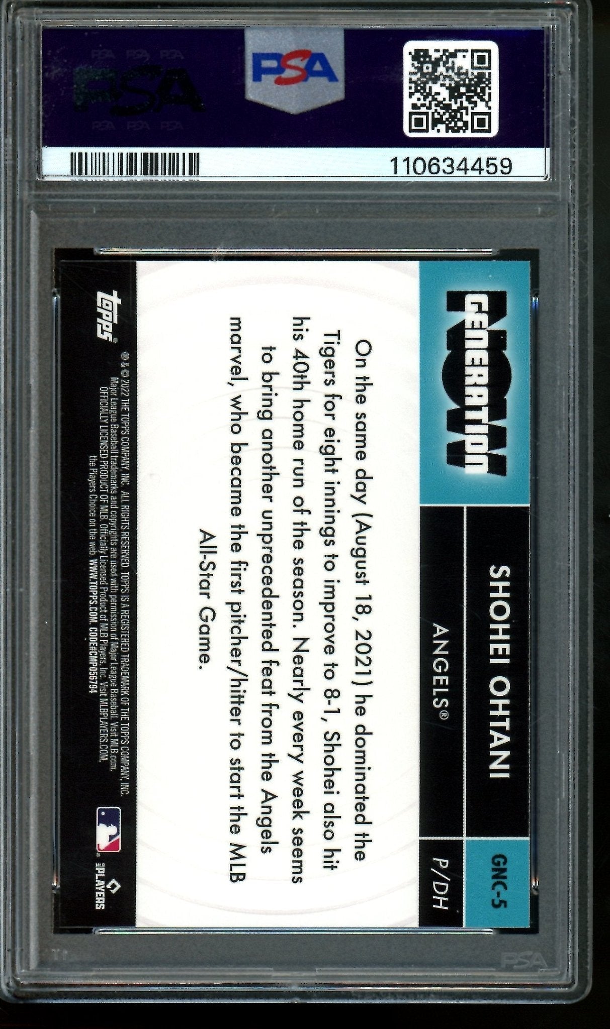 2022 Topps Chrome Update Shohei Ohtani Generation Now Refractor PSA 10 Angels / Dodgers - Trading Card Market
