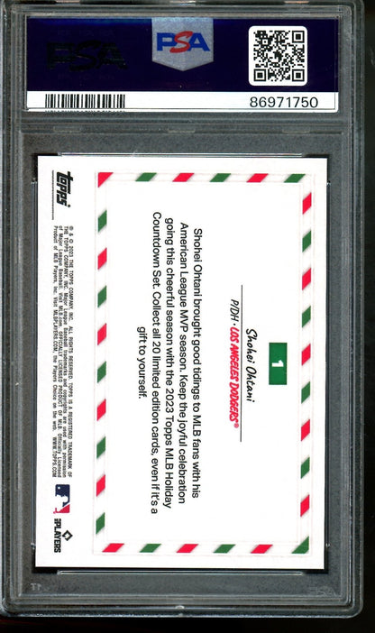 2023 Topps Holiday Shohei Ohtani Countdown 1 PSA 10 Dodgers - Trading Card Market