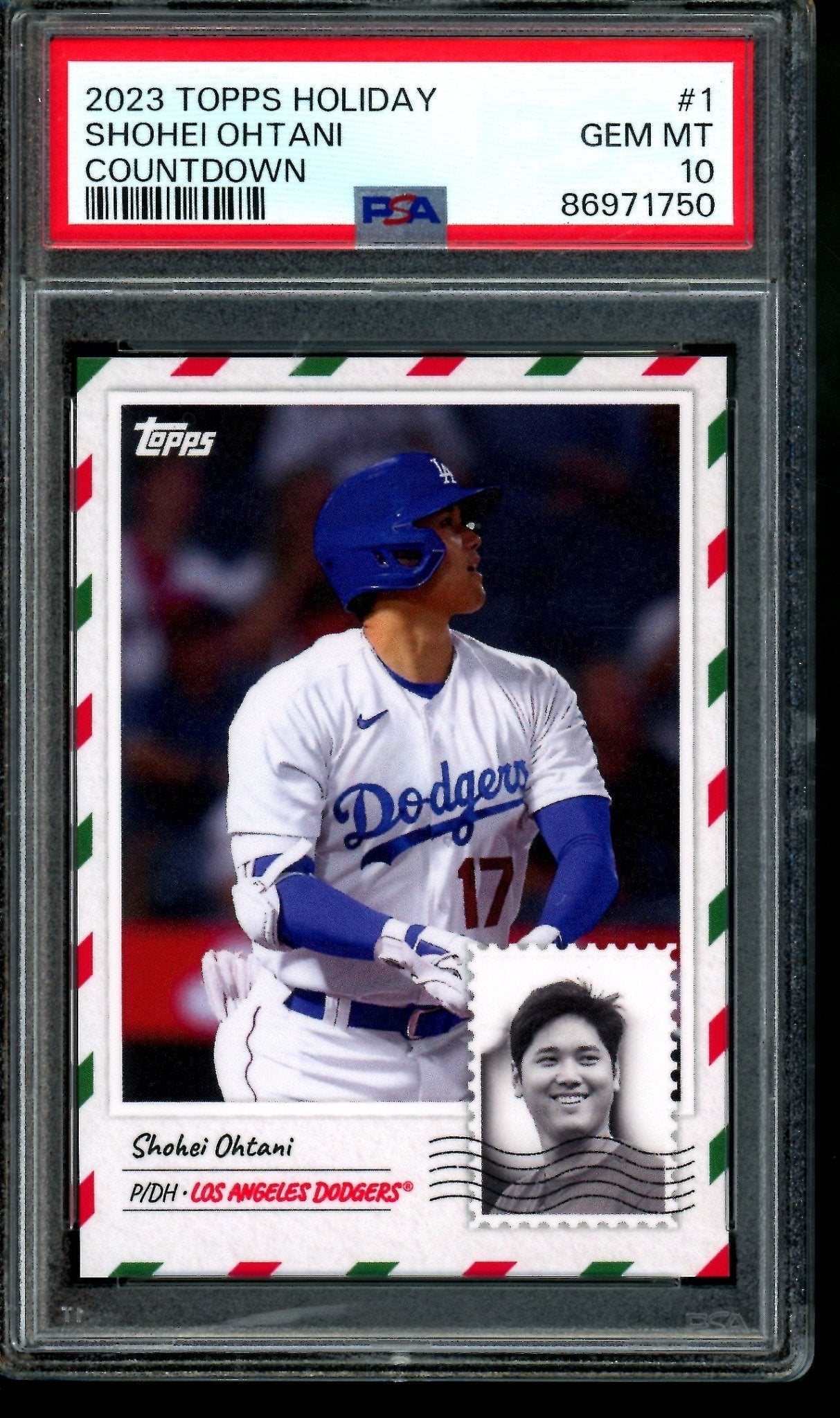 2023 Topps Holiday Shohei Ohtani Countdown 1 PSA 10 Dodgers - Trading Card Market