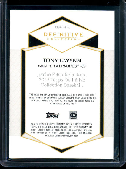 2025 Topps Definitive Tony Gwynn Jumbo Patch Relic /15 Padres - Trading Card Market
