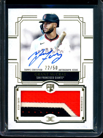 2025 Topps Definitive Grant McCray Patch Relic Autograph Rookie /50 Giants - Trading Card Market