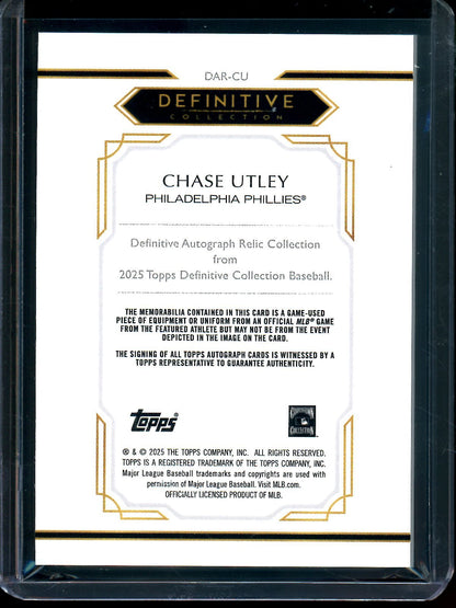 2025 Topps Definitive Chase Utley Bat Relic Autograph /50 Phillies - Trading Card Market