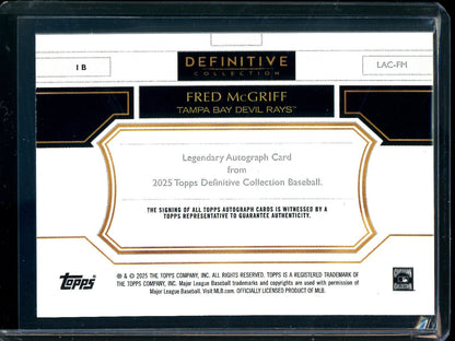 2025 Topps Definitive Fred McGriff Legendary Autograph Card LAC - FM /25 Rays - Trading Card Market