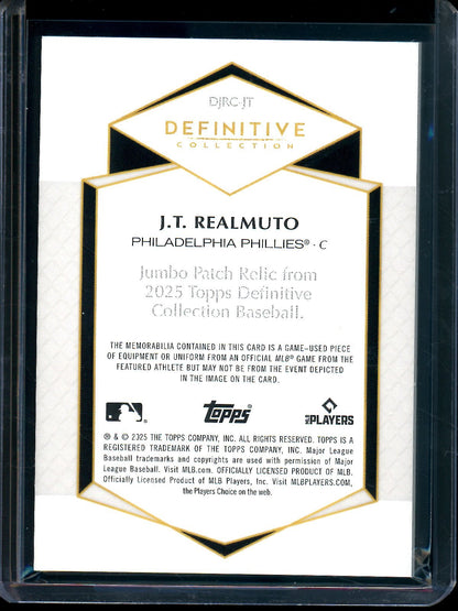 2025 Topps Definitive JT Realmuto Jumbo Patch Relic Black /10 Phillies - Trading Card Market