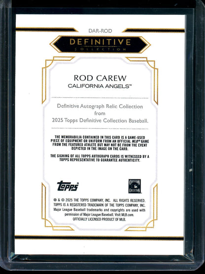 2025 Topps Definitive Rod Carew Bat Relic Autograph /50 Angels - Trading Card Market