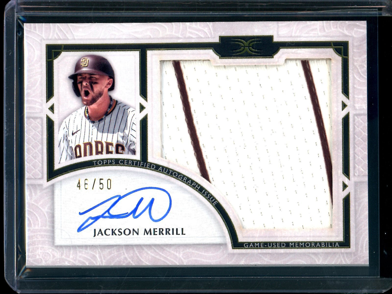 2025 Topps Definitive Jackson Merrill Patch Relic Autograph /50 Padres - Trading Card Market