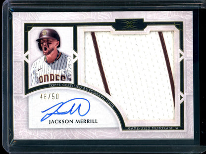 2025 Topps Definitive Jackson Merrill Patch Relic Autograph /50 Padres - Trading Card Market