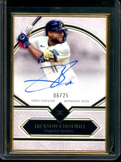 2025 Topps Definitive Jackson Chourio Gold Frame Autograph /25 Brewers - Trading Card Market