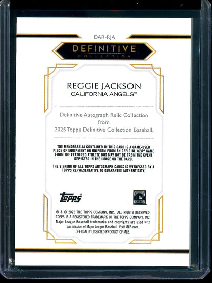 2025 Topps Definitive Reggie Jackson Patch Relic Autograph /50 Angels - Trading Card Market
