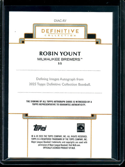 2025 Topps Definitive Robin Yount Defining Images Autograph /25 Brewers - Trading Card Market