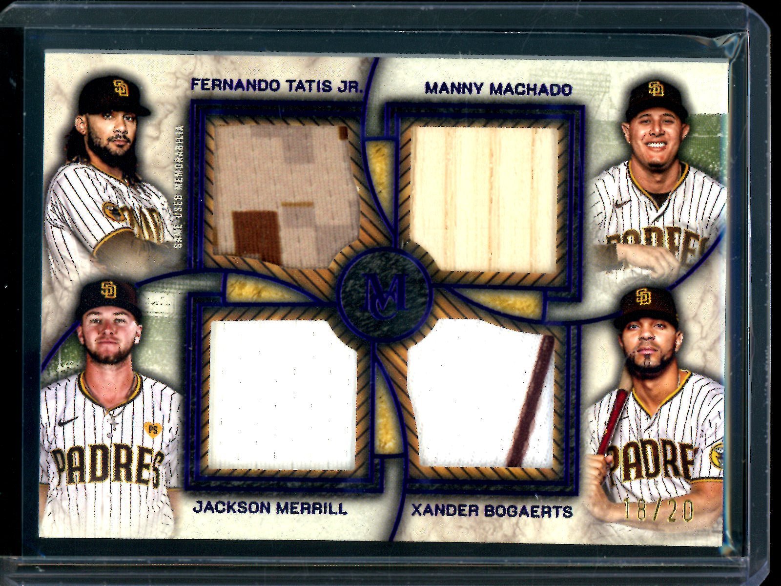 2025 Topps Museum Collection Tatis / Machado / Merrill / Bogaerts Quad Relic /20 Padres - Trading Card Market