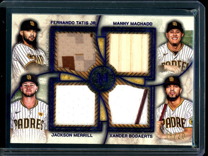 2025 Topps Museum Collection Tatis / Machado / Merrill / Bogaerts Quad Relic /20 Padres - Trading Card Market