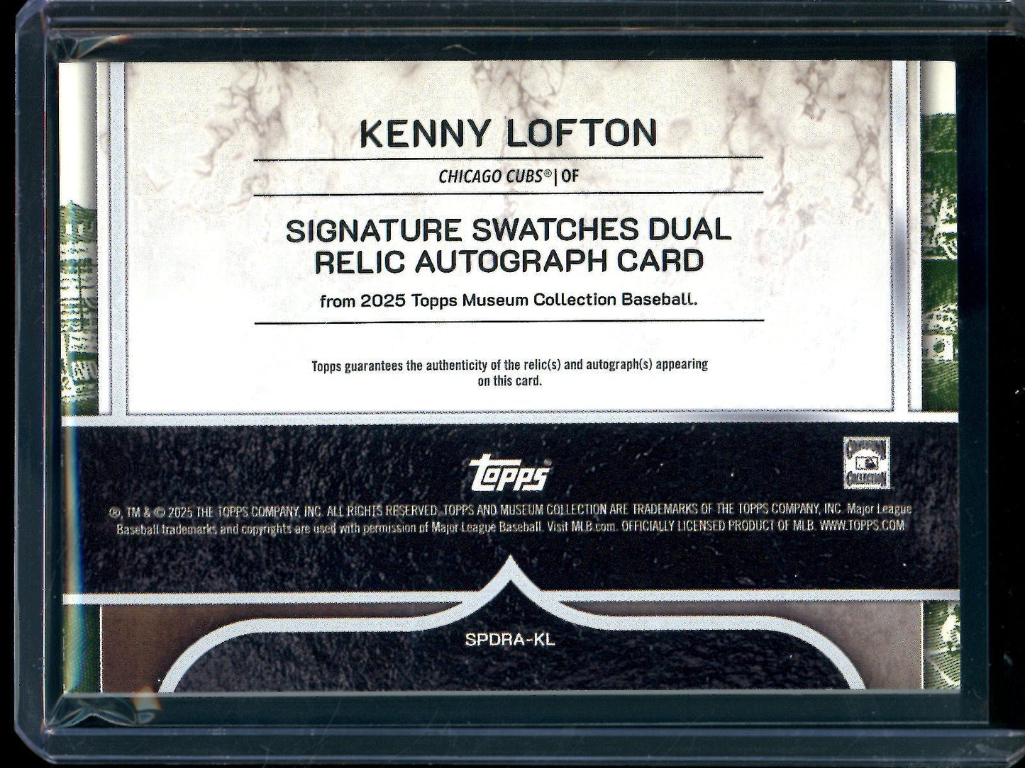 2025 Topps Museum Collection Kenny Lofton Signature Swatches Autograph /50 Cubs - Trading Card Market