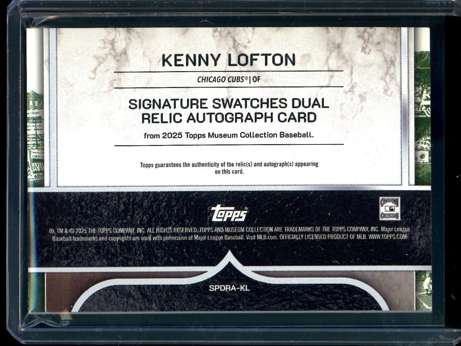 2025 Topps Museum Collection Kenny Lofton Signature Swatches Autograph /50 Cubs - Trading Card Market