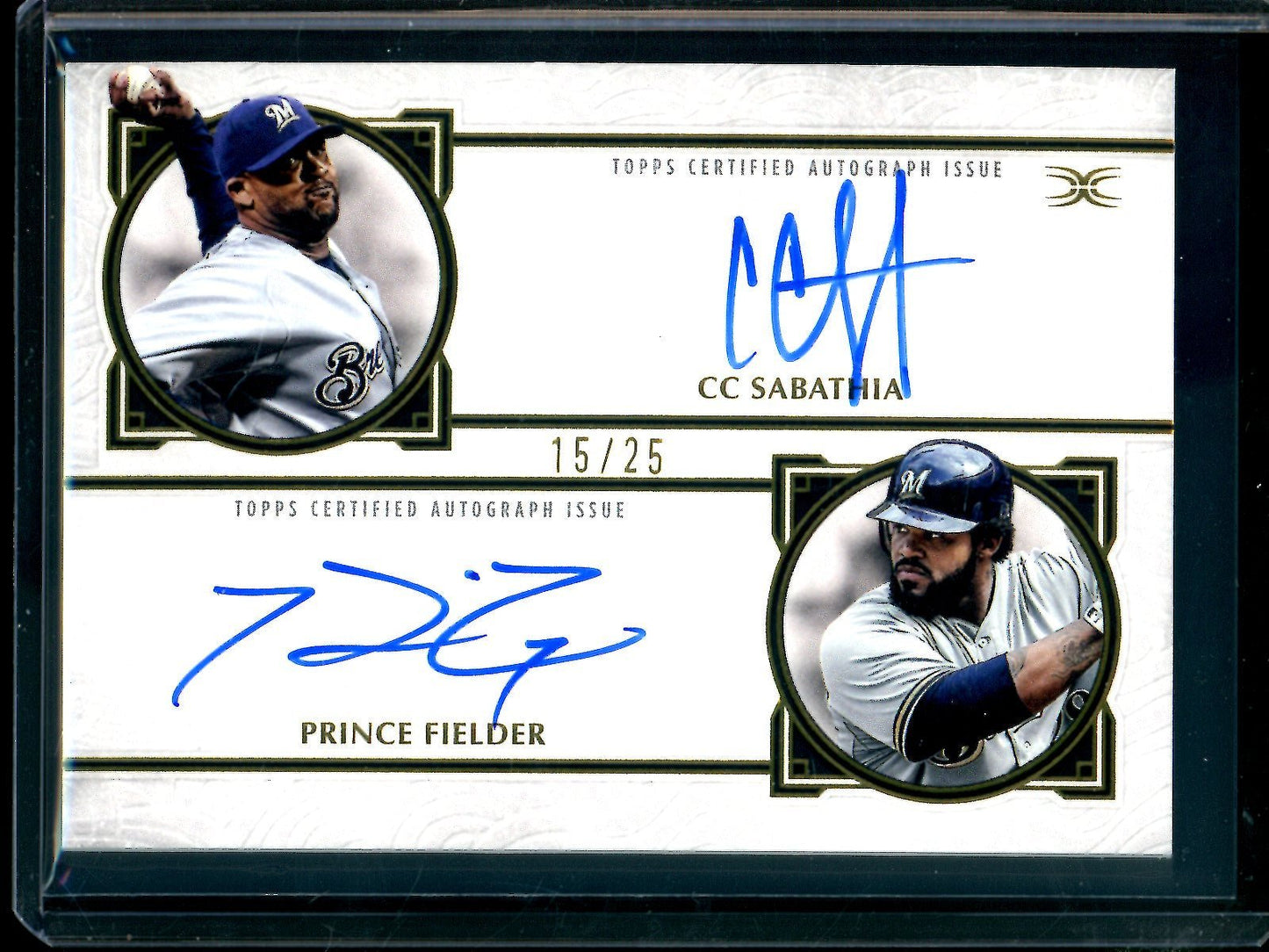 2025 Topps Definitive CC Sabathia / Prince Fielder Dual Autograph /25 Brewers - Trading Card Market
