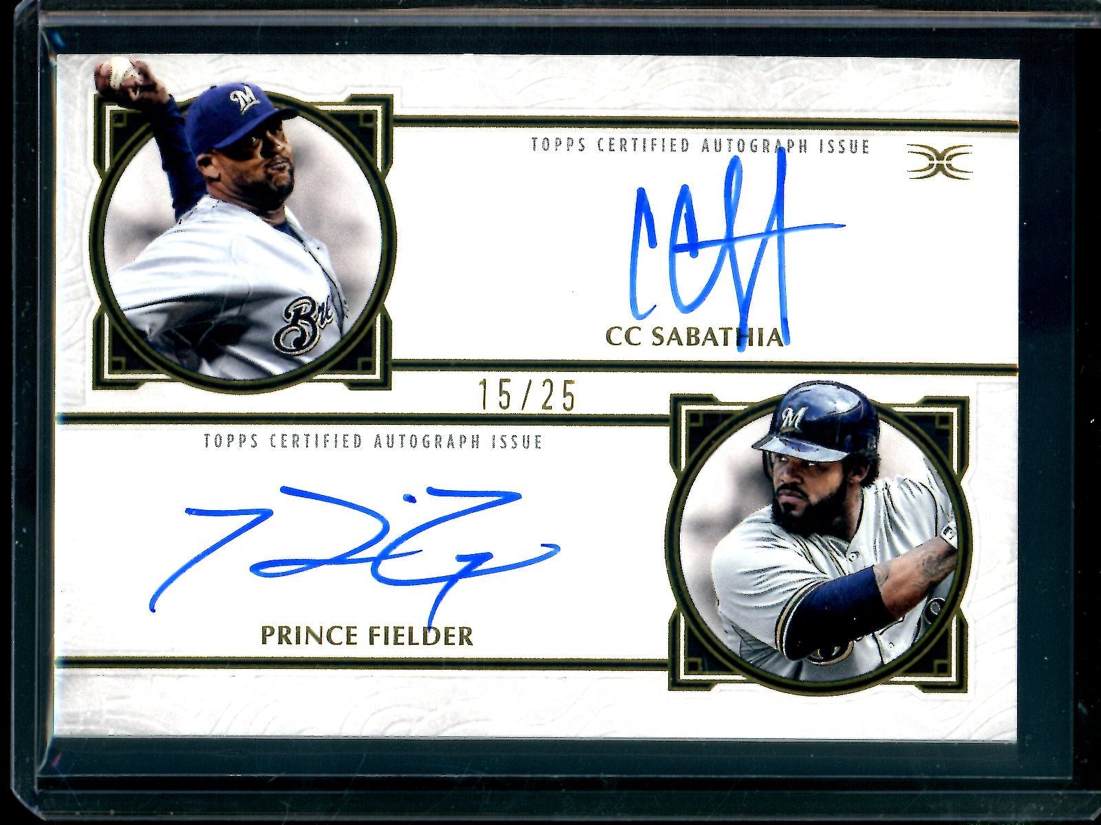 2025 Topps Definitive CC Sabathia / Prince Fielder Dual Autograph /25 Brewers - Trading Card Market