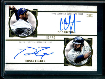 2025 Topps Definitive CC Sabathia / Prince Fielder Dual Autograph /25 Brewers - Trading Card Market