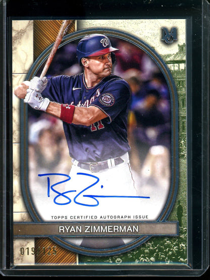 2025 Topps Museum Collection Ryan Zimmerman Autograph /125 Nationals - Trading Card Market