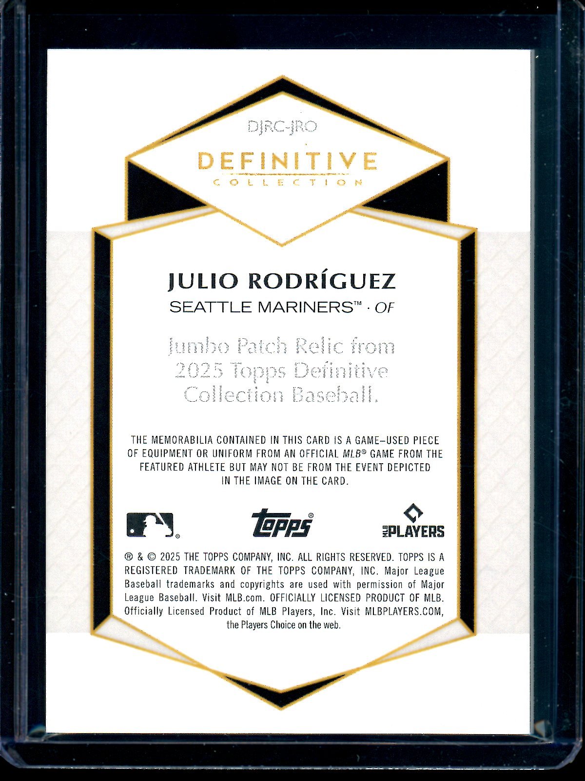 2025 Topps Definitive Julio Rodriguez Jumbo Patch Relic /10 Mariners - Trading Card Market