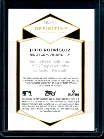 2025 Topps Definitive Julio Rodriguez Jumbo Patch Relic /10 Mariners - Trading Card Market