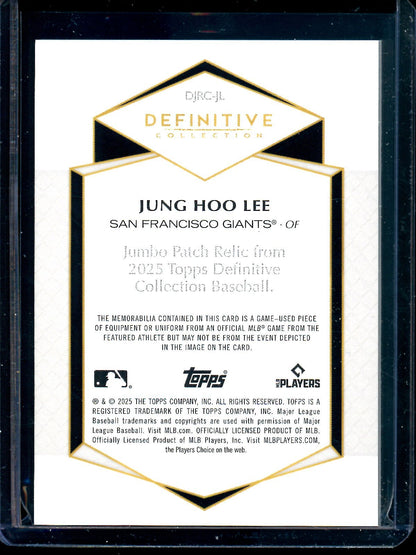 2025 Topps Definitive Jung Hoo Lee Jumbo Relic Patch /50 Giants - Trading Card Market