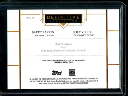 2025 Topps Definitive Barry Larkin / Joey Votto Dual Autograph /25 Reds - Trading Card Market