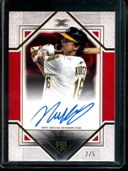 2025 Topps Definitive Nick Kurtz Rookie Autograph Red /5 DRA - NK Athletics - Trading Card Market