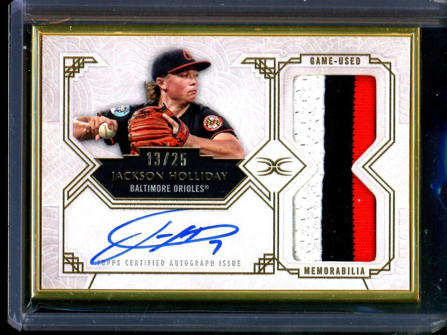 2025 Topps Definitive Jackson Holliday Framed Autograph Patch Card /25 Orioles - Trading Card Market