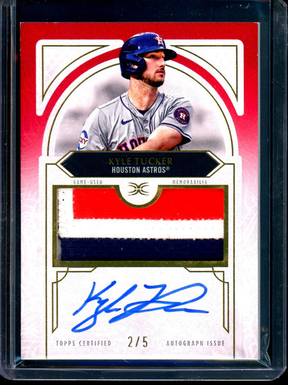 2025 Topps Definitive Kyle Tucker Patch Relic Autograph Red /5 Astros - Trading Card Market