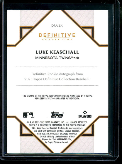 2025 Topps Definitive Luke Keaschall Orange Rookie Autograph /25 Twins - Trading Card Market
