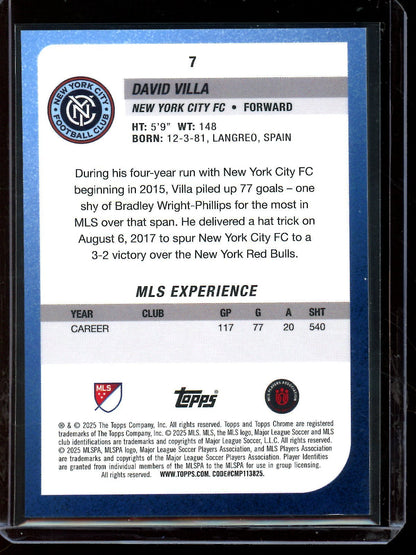 2025 Topps Chrome David Villa Frozenfractor - 4/0 NYC FC - Trading Card Market