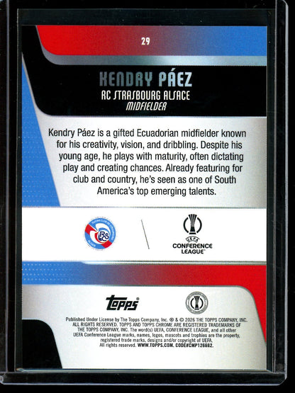 2026 Topps Chrome Hendry Paez Radiating Rookie SSP Strasbourg Alsace - Trading Card Market