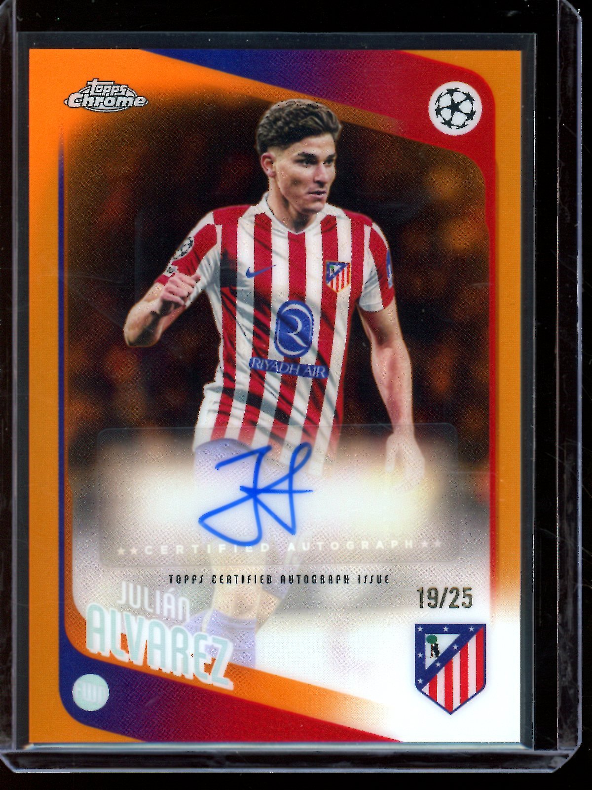 2026 Topps Chrome Julian Alvarez Orange Refractor Autograph /25 Atletico De Madrid - Trading Card Market