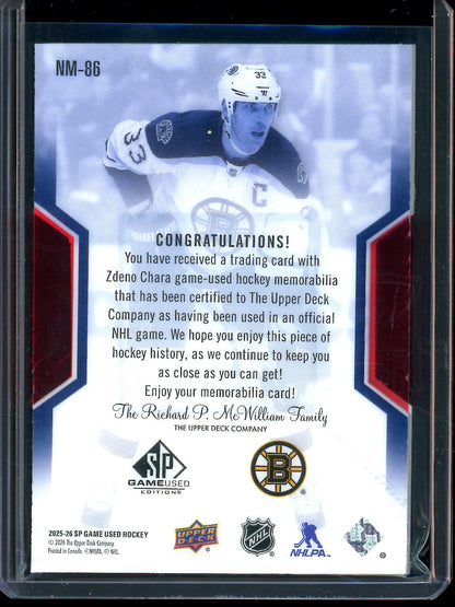 2026 Upper Deck SP Game Used Zdeno Chara NHL Masters Dual Relic /5 "33" Boston Bruins - Trading Card Market