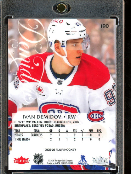 2026 Upper Deck Flair Ivan Demidov Rookie Card Canadiens - Trading Card Market