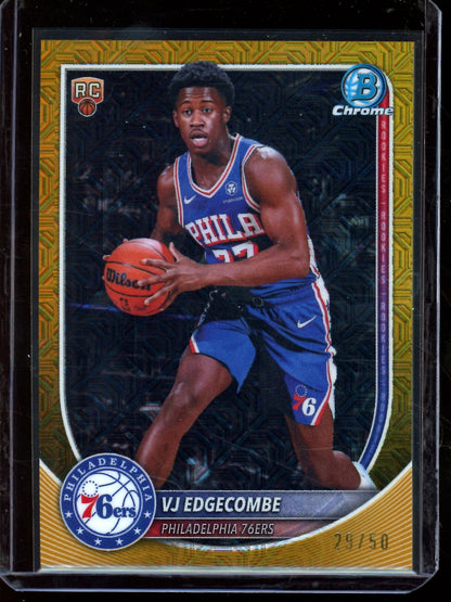 2025 Bowman Chrome VJ Edgecombe Gold Mojo Rookie /50 76ers - Trading Card Market