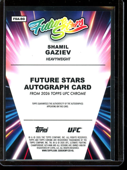 2026 Topps Chrome Future Stars Shamil Gaziev Black Geometric Autograph /10 - Trading Card Market