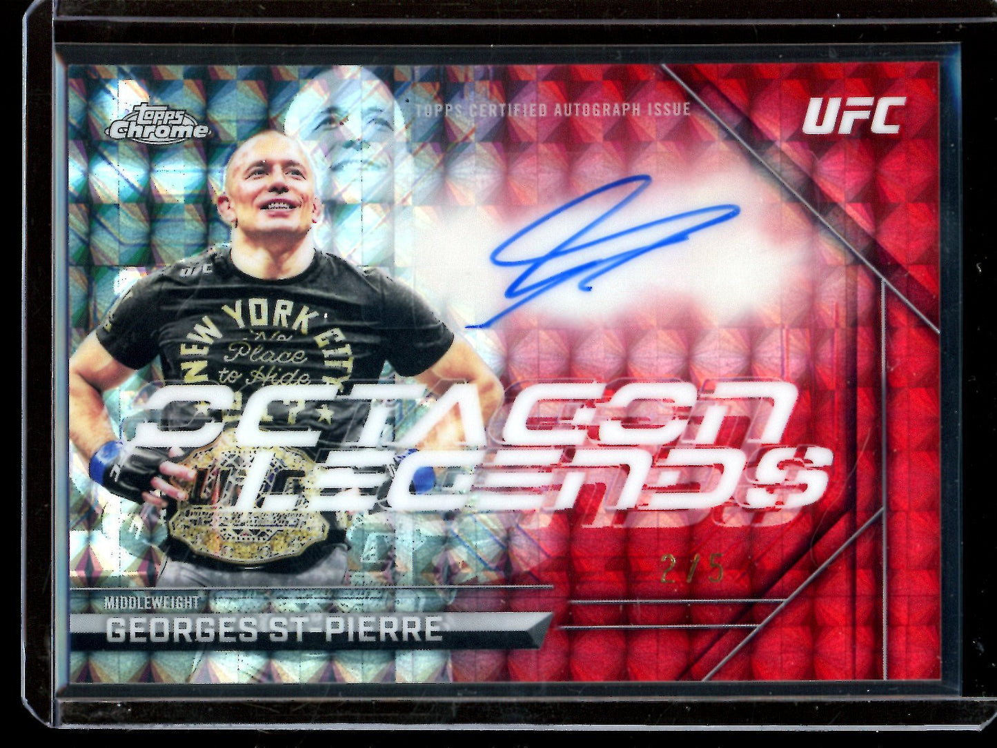 2026 Topps Chrome George St - Pierre Octagon Legends Red Refractor Autograph /5 - Trading Card Market