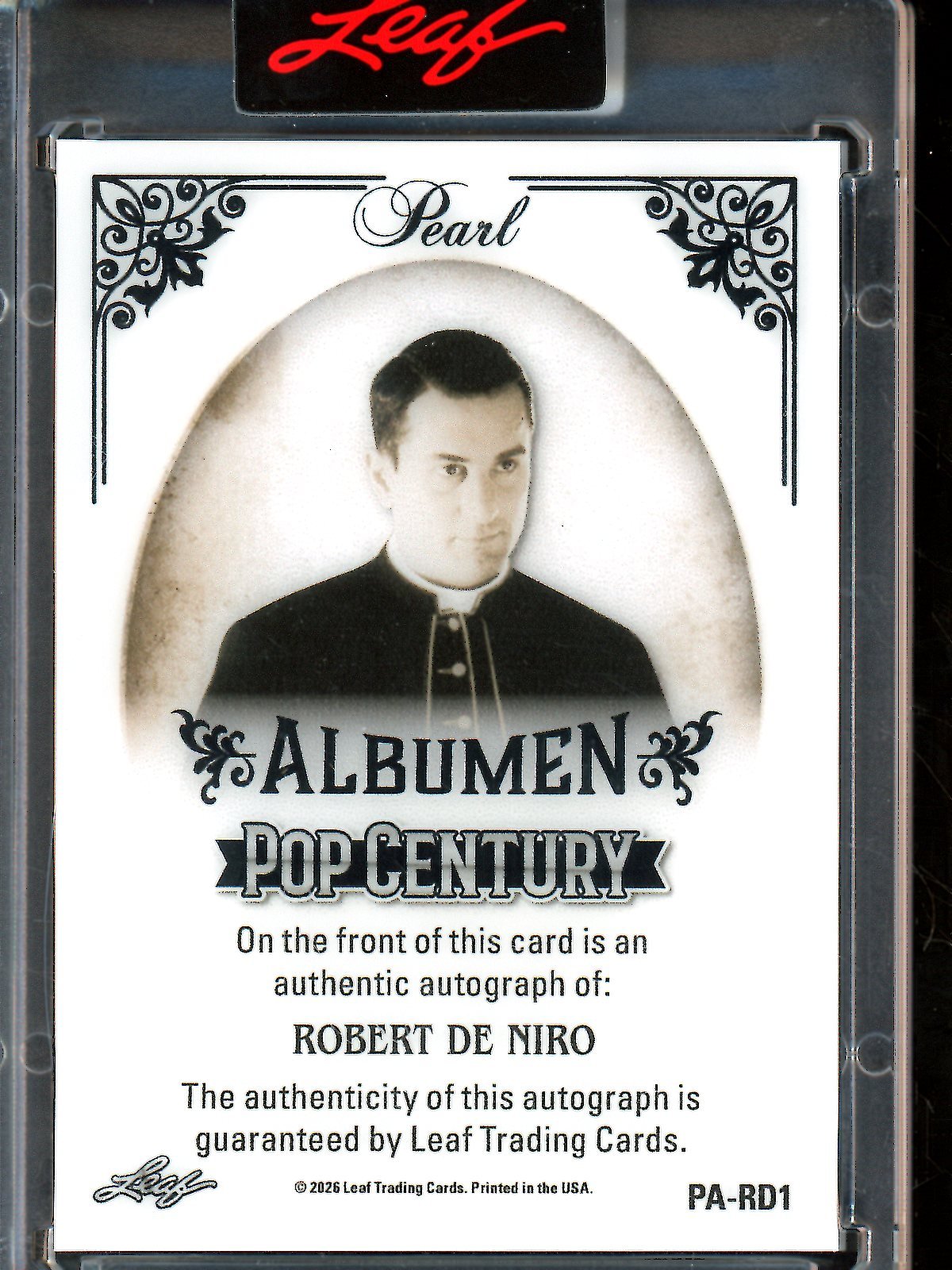 2026 Leaf Pop Century Robert De Niro Albumen Pearl Autograph Encased PA - RD1 - Trading Card Market