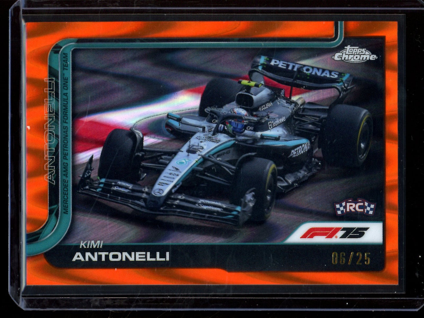2025 Topps Chrome Kimi Antonelli Raywave Orange Rookie Refractor /25 Mercedes - AMG F1 - Trading Card Market
