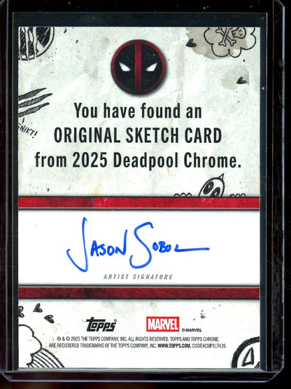 2025 Topps Deadpool Original Sketch Card Jason Sabol 1/1 - Trading Card Market
