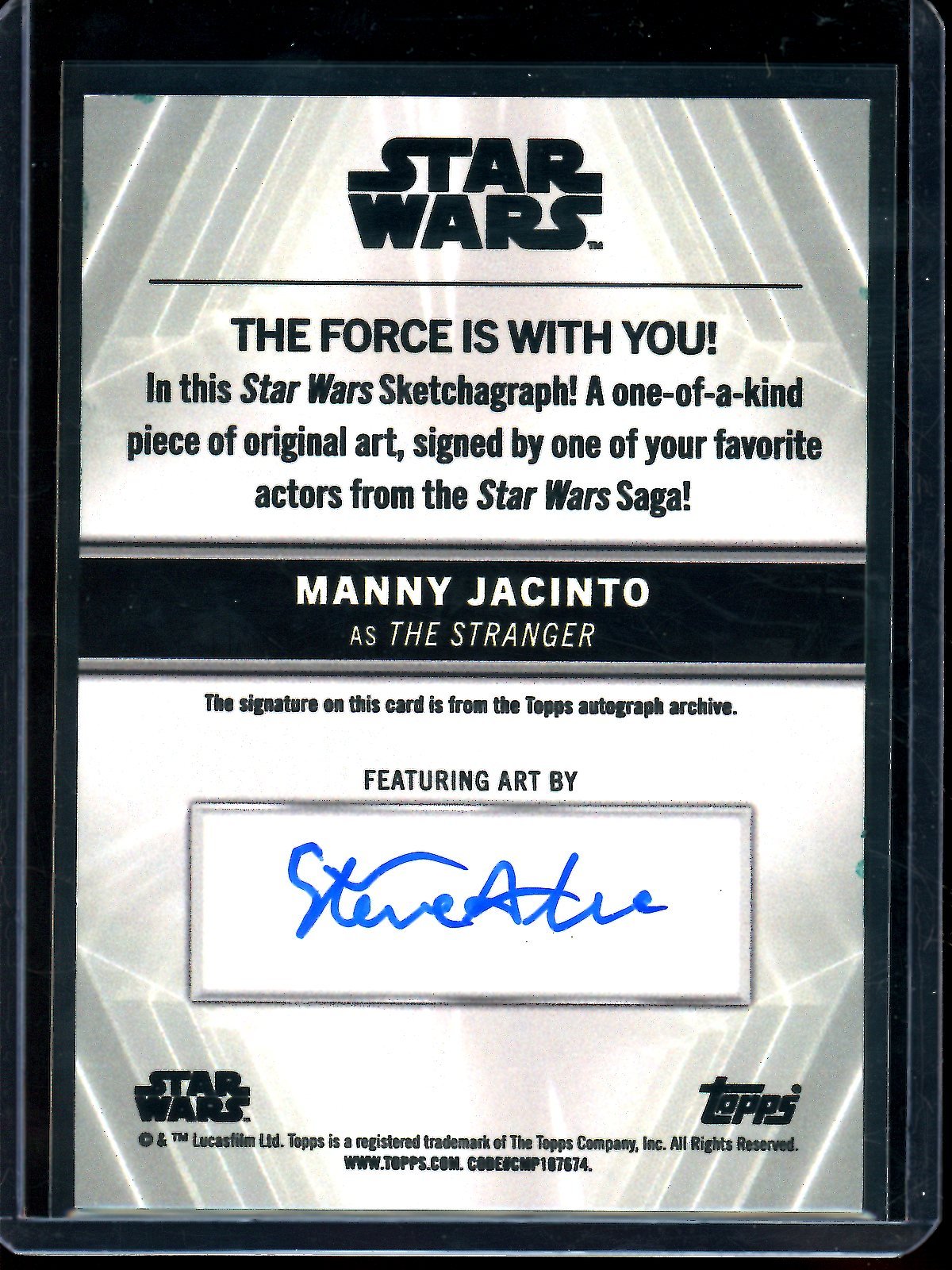 2026 Topps Star Wars Saga " The Stranger " 1/1 Sketchagraph Manny Jacinto / Steve Alce - Trading Card Market
