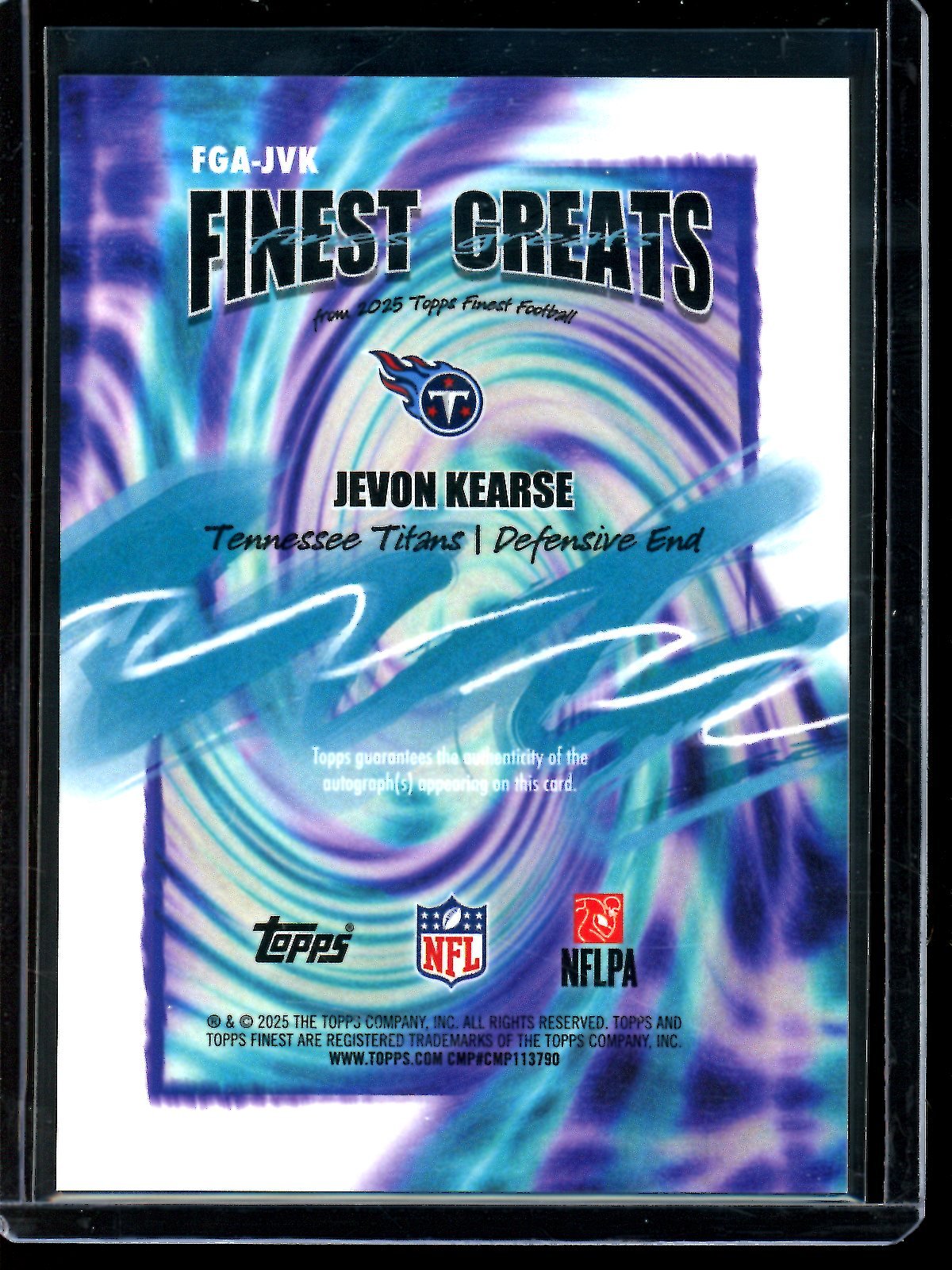 2025 Topps Finest Jevon Kearse Finest Greats Autograph /99 Titans - Trading Card Market