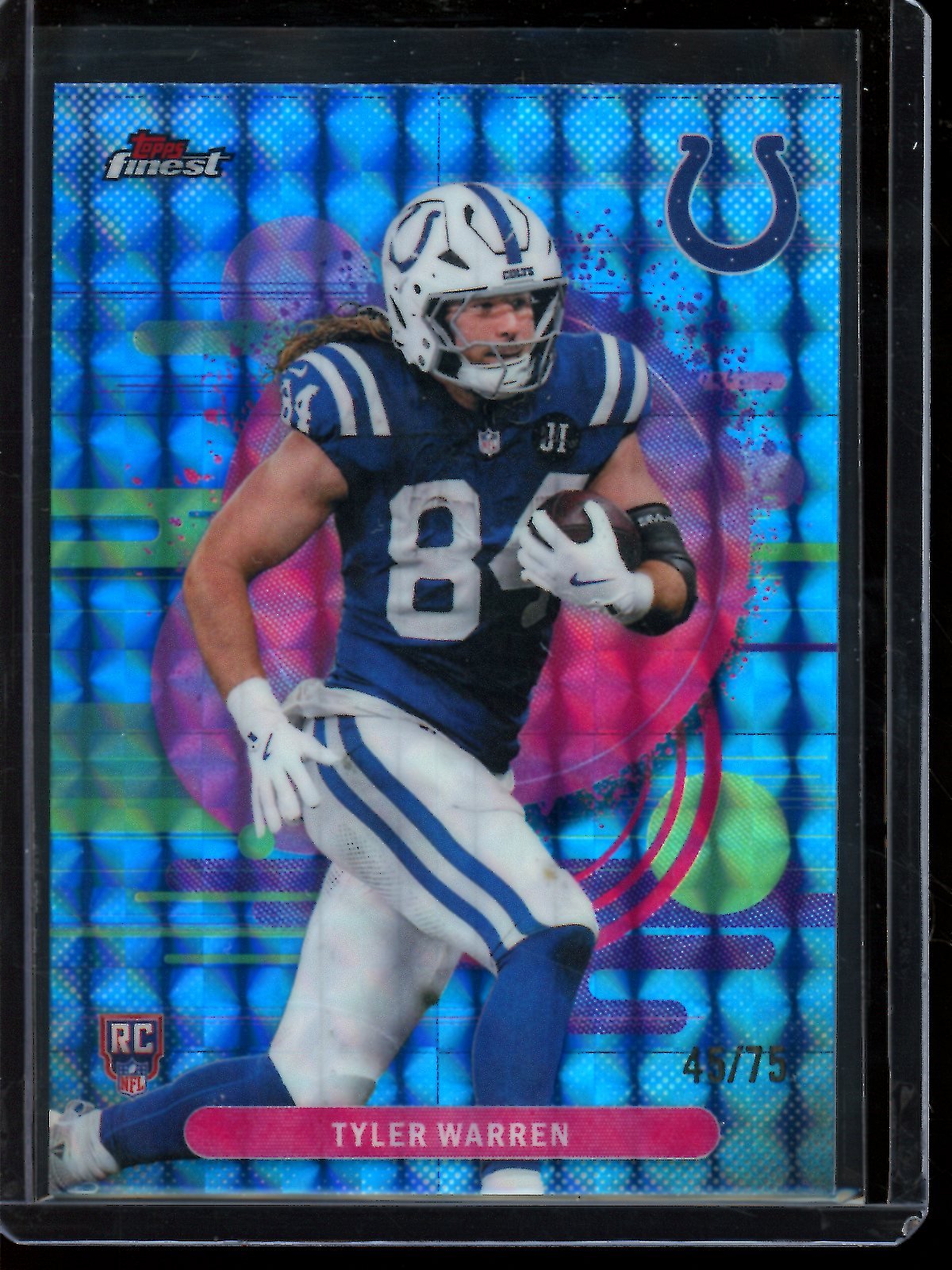 2025 Topps Finest Tyler Warren Blue Geometric Rookie /75 Colts - Trading Card Market