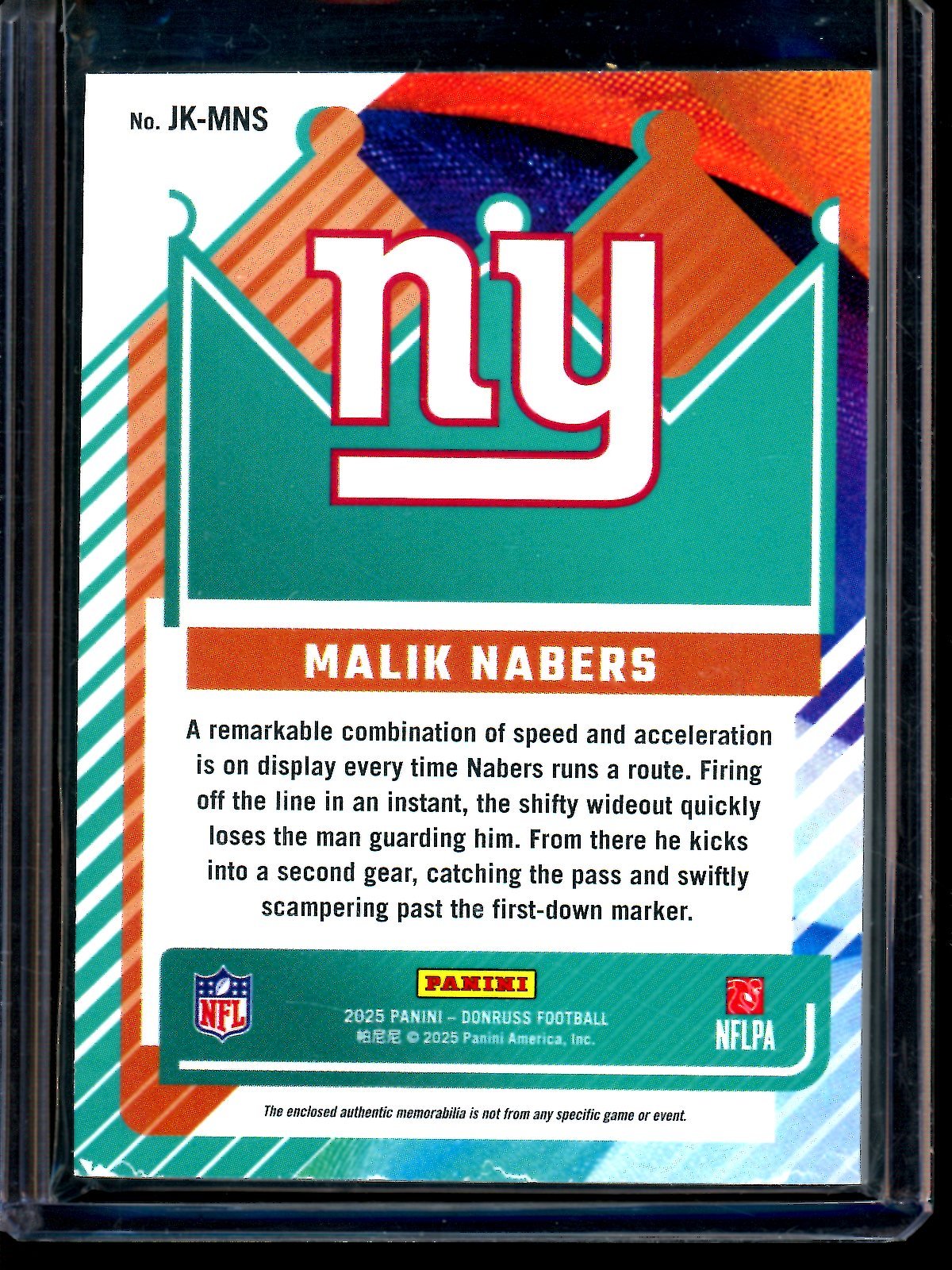 2025 Panini Donruss Malik Nabers Jersey Kings Relic /100 Giants - Trading Card Market
