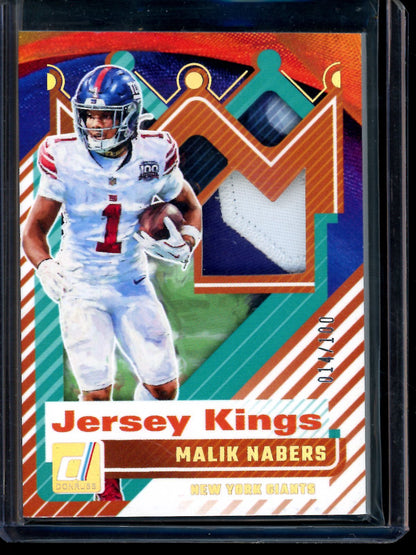 2025 Panini Donruss Malik Nabers Jersey Kings Relic /100 Giants - Trading Card Market